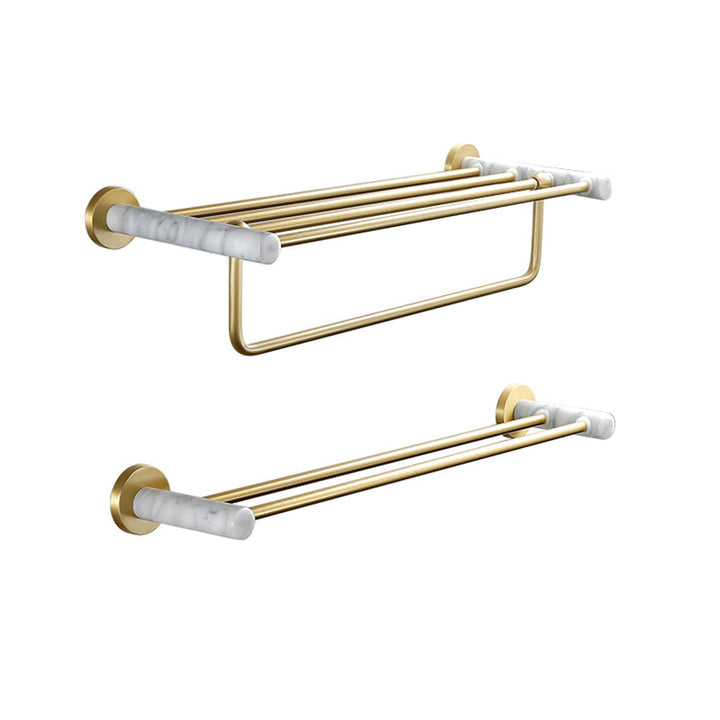 Lisslune | 7-piece bathroom accessory set marble and metal bathroom hardware