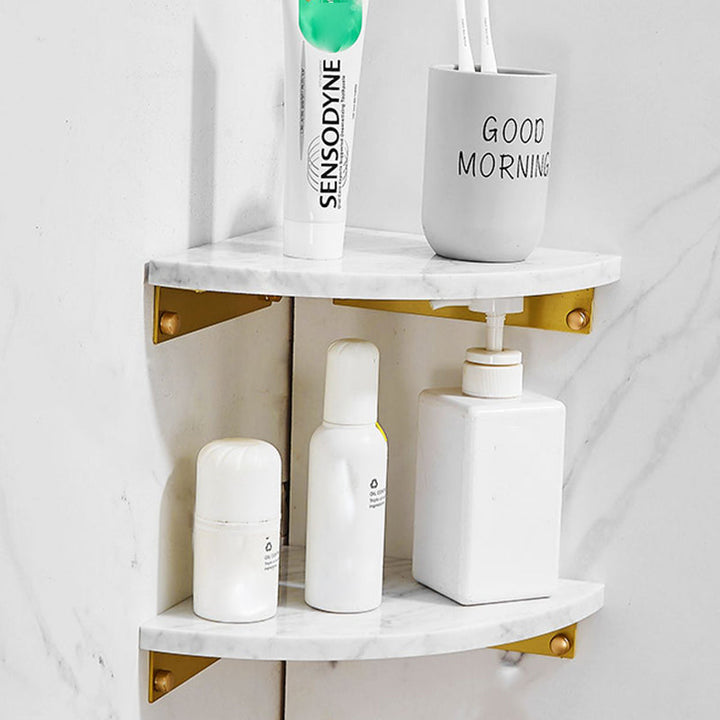 Lisslune | 7-piece bathroom accessory set marble and metal bathroom hardware