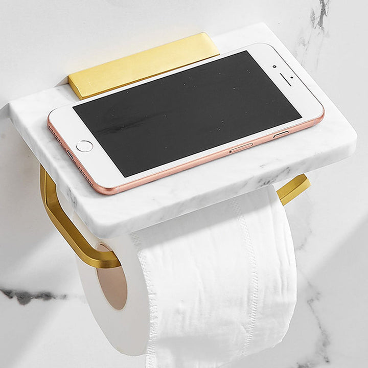Lisslune | 7-piece bathroom accessory set marble and metal bathroom hardware