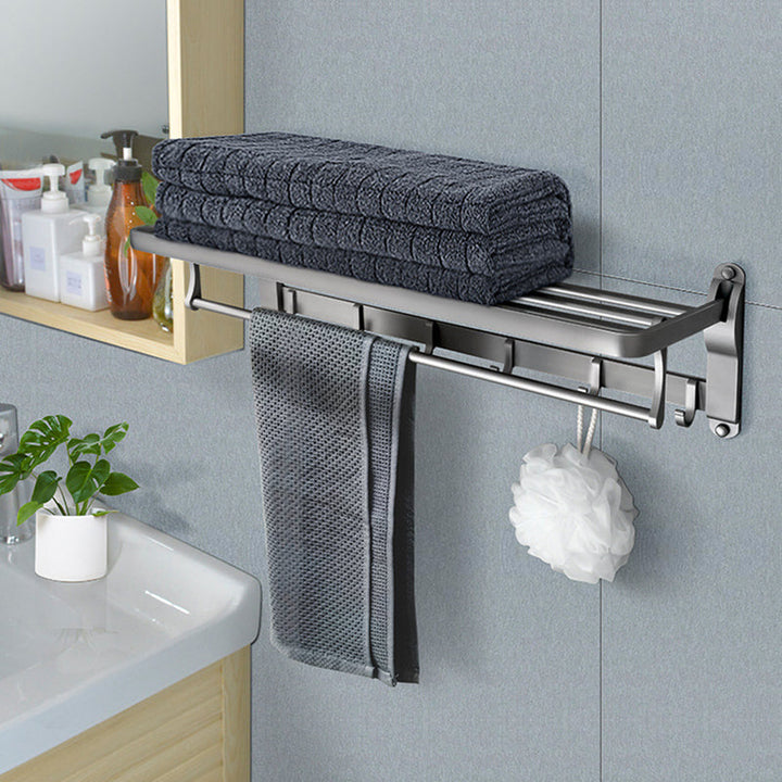 Lisslune | Contemporary Metal 5-piece Bathroom Accessories Set with Bath Shelf