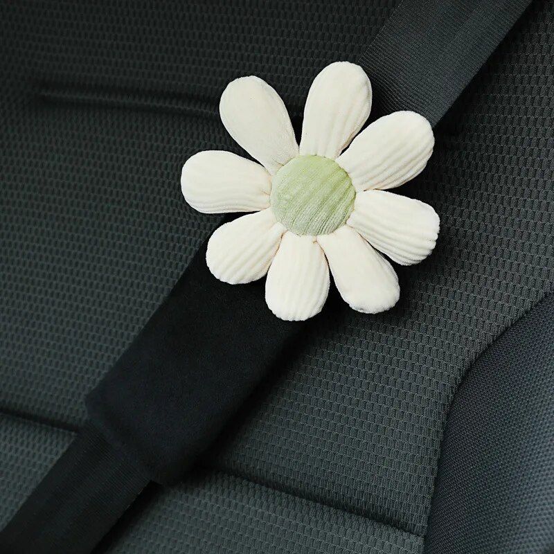 Lisslune | Soft Flower Car Neck and Waist Cushion with Seatbelt Shoulder Pad
