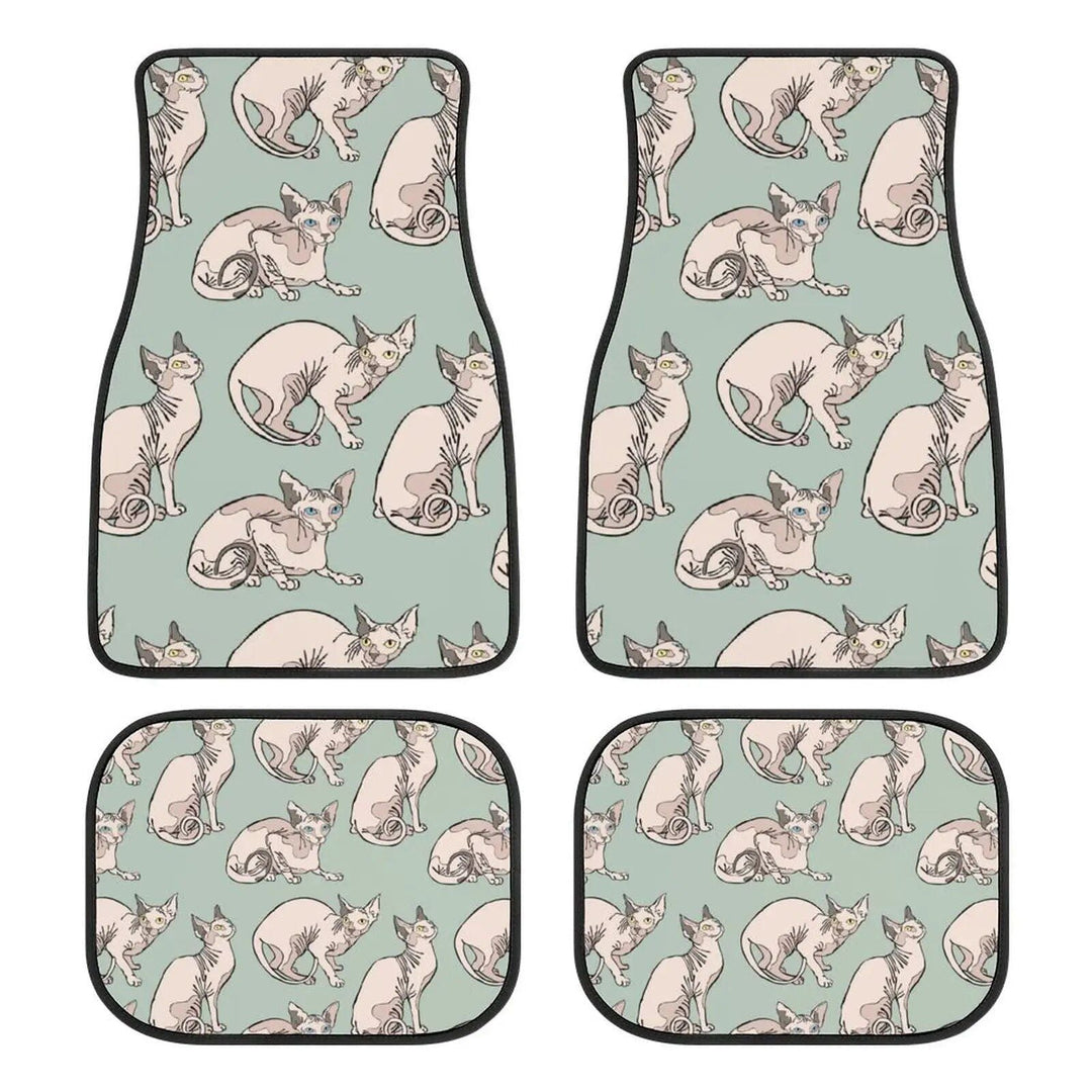 Lisslune | Universal Sphinx Cat Print Car Floor Mat Set (4-Pieces)
