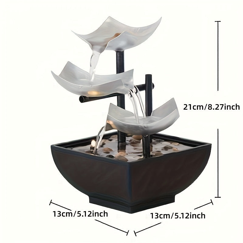Lisslune | LeafFlow – Elegant Indoor Fountain with Leaf Design and Gentle Water Flow