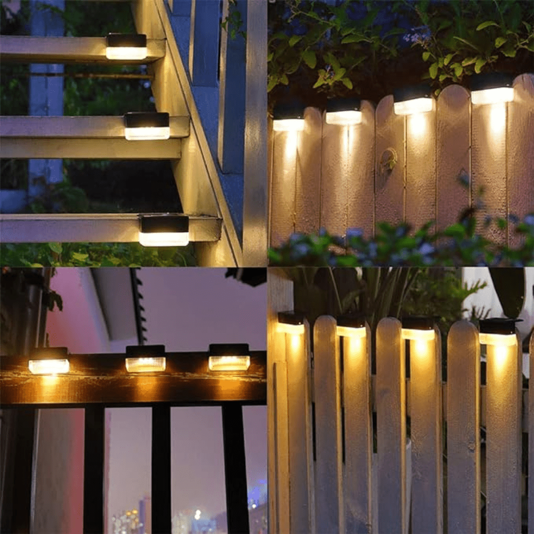 Lisslune | Self-Adhesive Solar Outdoor Lights – Waterproof Wall-Mounted LED Step Lamps for Gardens, Patios & Pathways