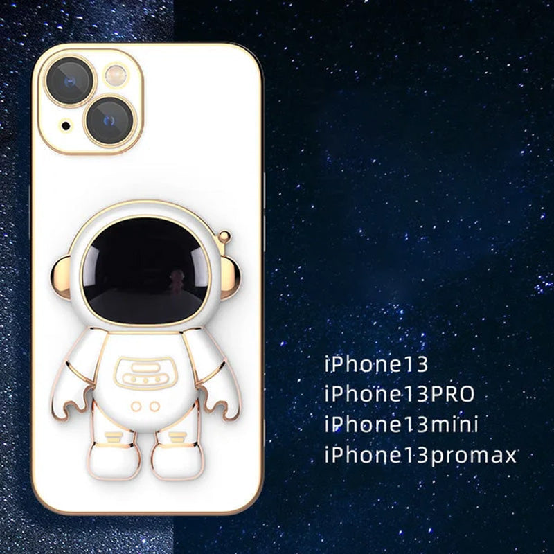 Lisslune | 6D Plating Astronaut Hidden Stand-case Cover For IPhone