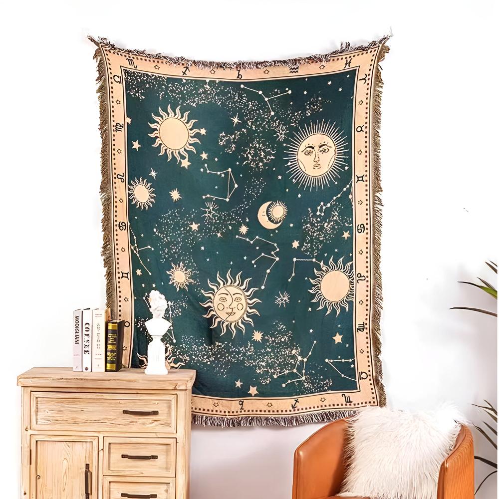 Lisslune | Sun Moon Stars Celestial Blanket
