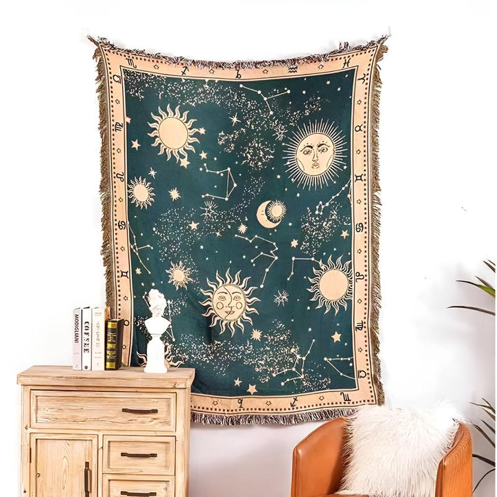 Lisslune | Sun Moon Stars Celestial Blanket