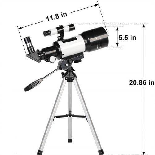 Lisslune | Professional Astronomical Telescope | 70mm Aperture, 300mm Focal Length & Easy Setup for Stargazing and Nature Exploration