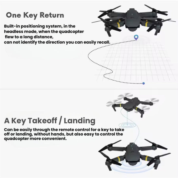 Lisslune | High-Performance Black Bird 4K Drone with Camera | Lightweight & Foldable for Ultimate Portability and Quality