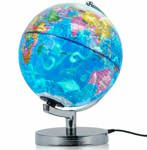 Lisslune | World Globe LED Constellation Map & Floating Night Light – Electromagnetic Levitation Globe
