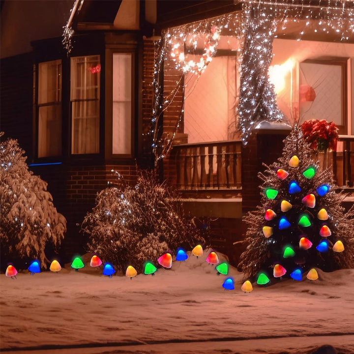 Lisslune | LED Solar String Lights Ground Stake Mushroom Lights