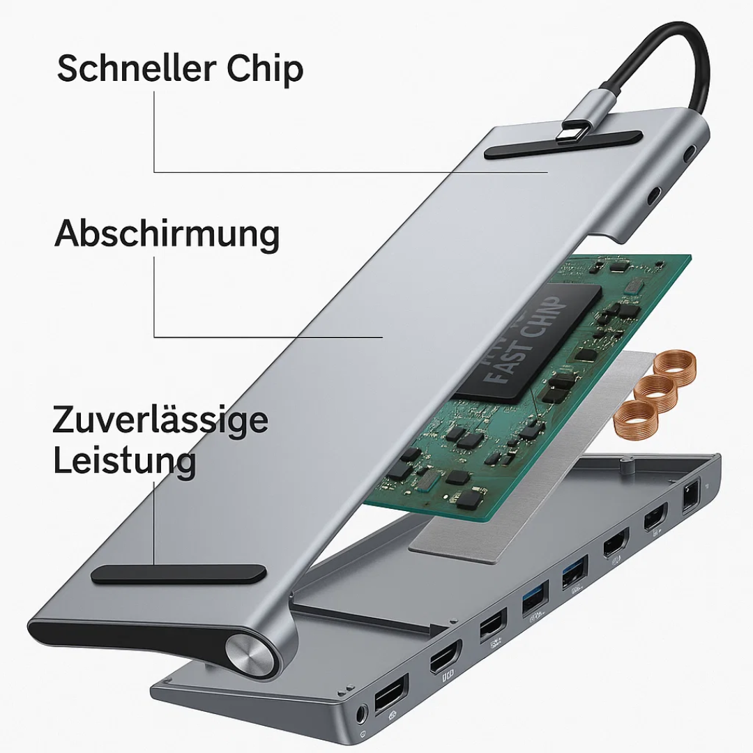 Lisslune | LapStation Pro – 11-in-1 USB-C Laptop Docking Station with HDMI, Ethernet & SD Card Ports