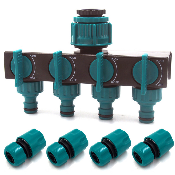 Lisslune | Universal 4-way garden hose splitter – Adjustable faucet splitter