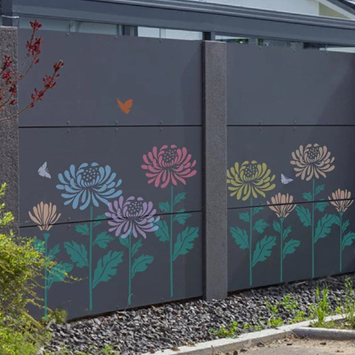 Lisslune | Large Flower Stencils for Garden Fence