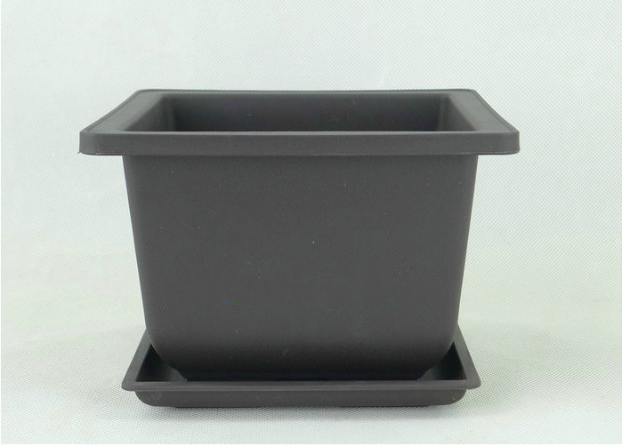 Lisslune | Plant pot with saucer – Rectangular flower pot for garden and balcony