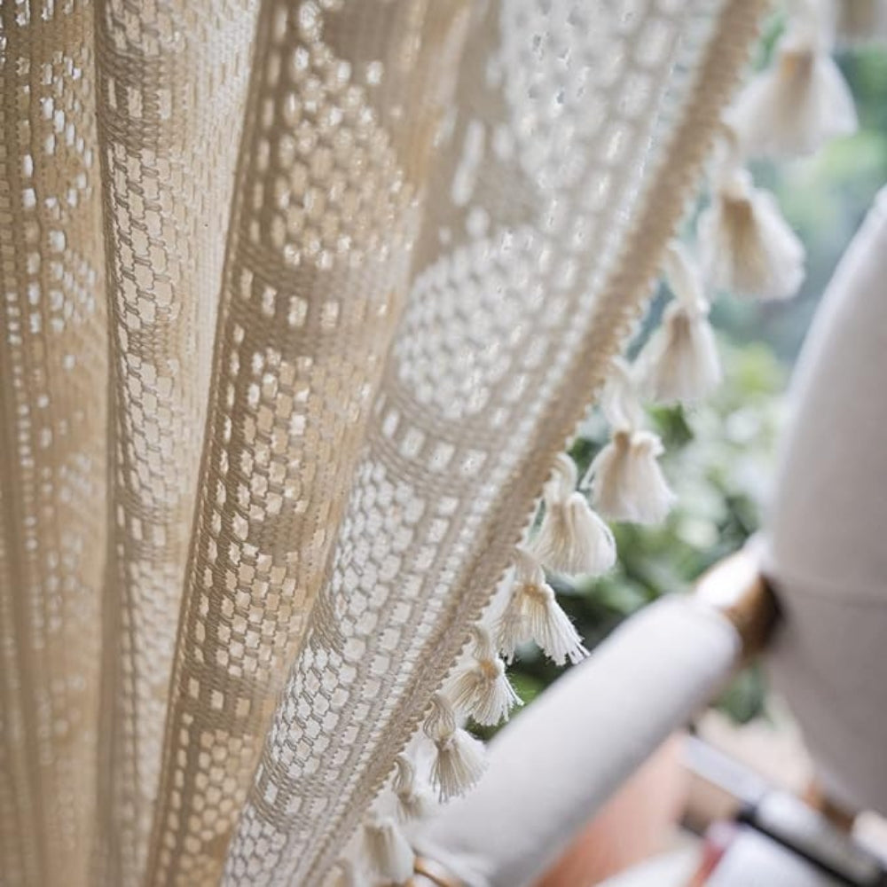 Lisslune | Rhombus Plaid Diamond Pattern Curtain