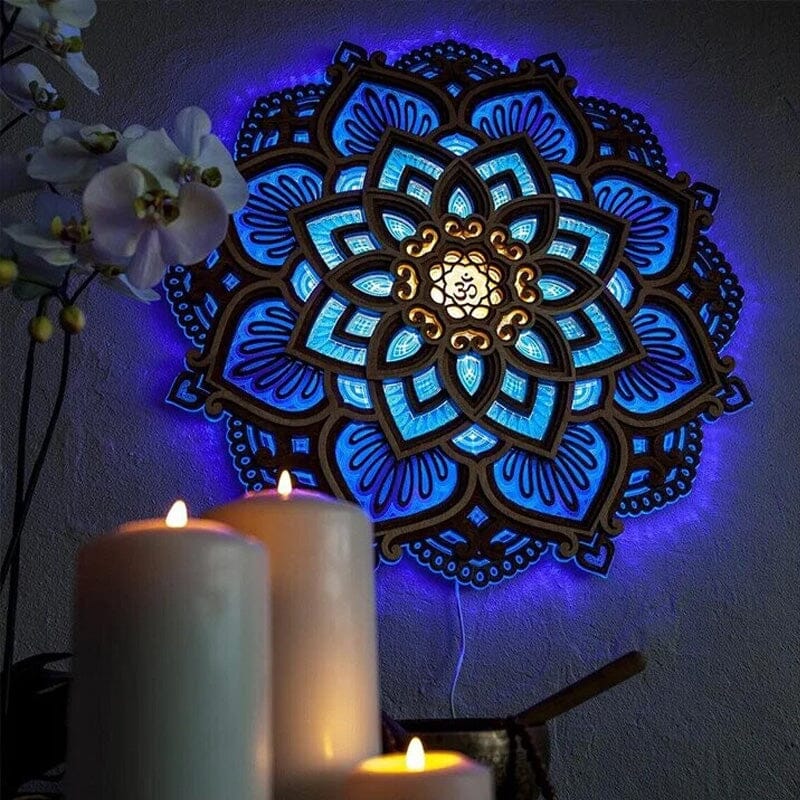Lisslune | Handcrafted Mandala Wall Light made of Wood