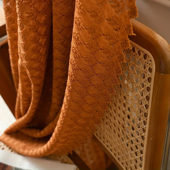 Lisslune | Amber Glow Boho Crochet Window Curtain Panel