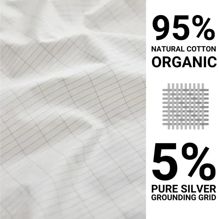 Lisslune | Fitted Organic Earthing Grounding Sheet Bed - Earthing Mattress Cover with Silver Weave Technology