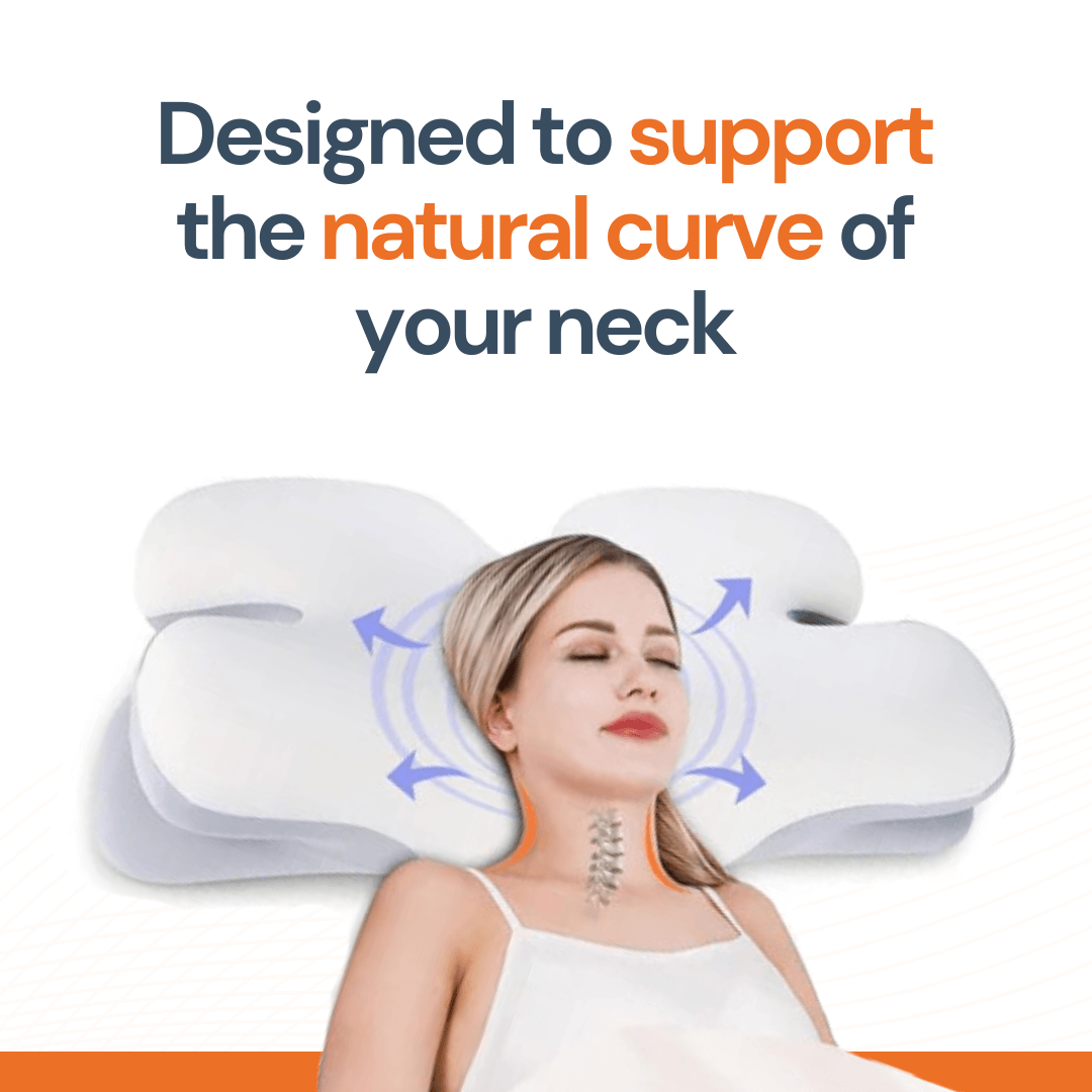 Lisslune | Ergonomic Cervical Pillow | Memory Foam, Neck Support & Ideal for Restful Sleep