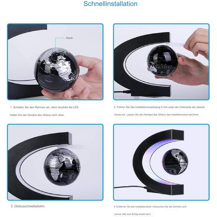 Lisslune | AstroGlobe LED World Globe – Floating Globe Lamp with Magnetic Suspension