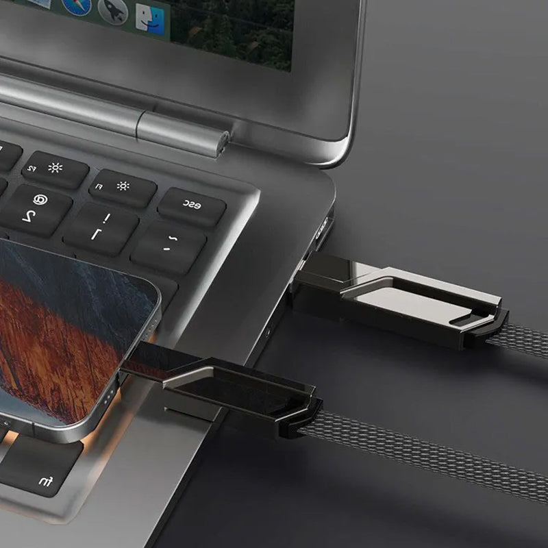 Lisslune | 4-in-1 braided anti-tangle charging cable