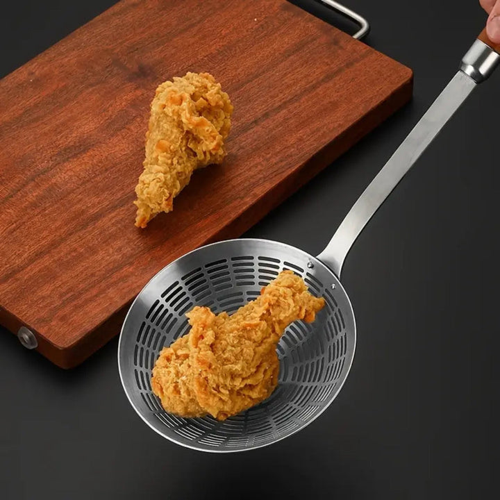 Lisslune | Stainless Steel Wooden Strainer Ladle