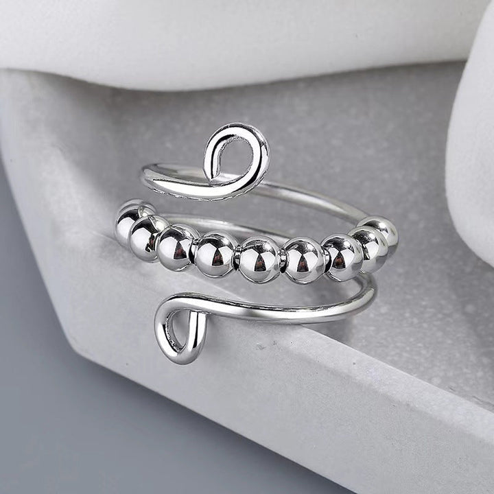 Lisslune | Distribute Your Fear Circle Beads Fidget Ring
