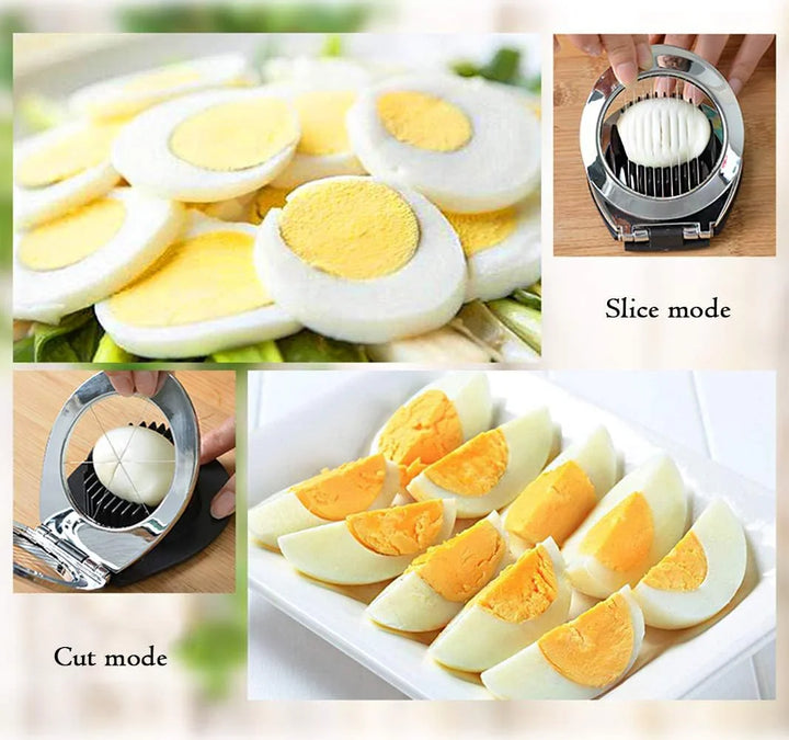 Lisslune | Stainless Steel Egg Slicer – 3-in-1 Cutting Options for Effortless Preparation!