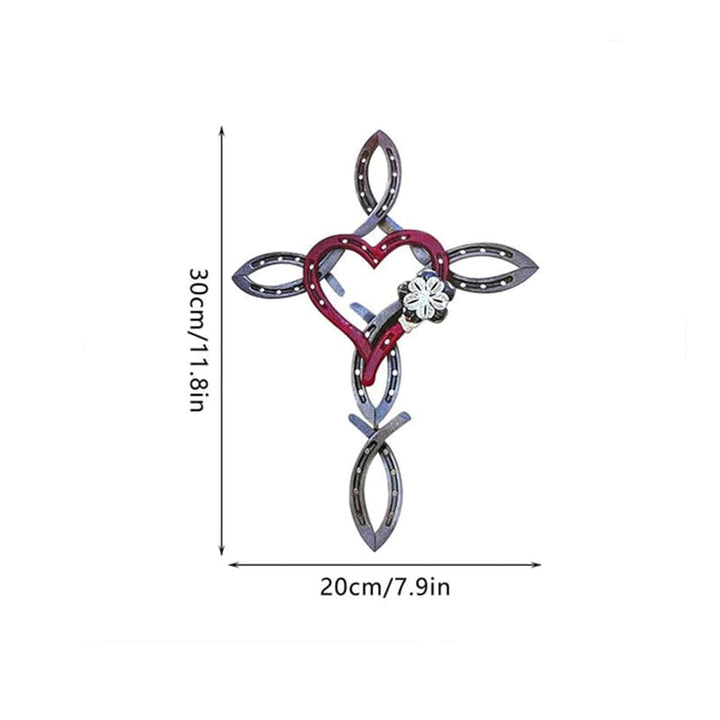 Lisslune | Natural Horseshoe Cross with Heart
