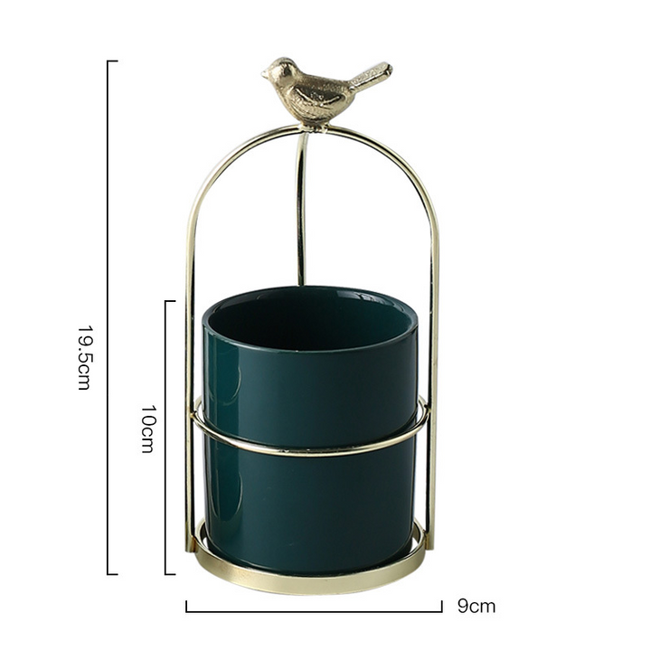 Lisslune | Flower plant pots with bird design for stylish decoration