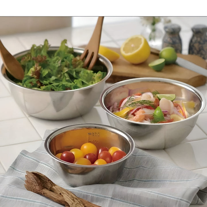Lisslune | 3pcs Stainless Steel Mixing Bowl Set