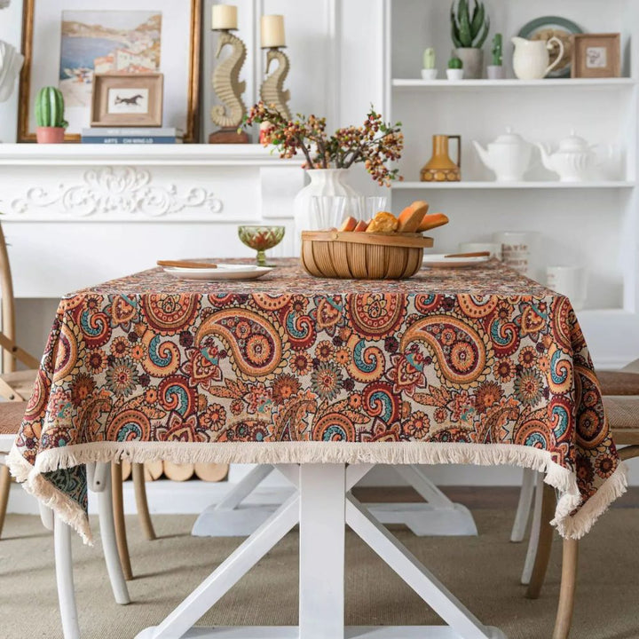 Lisslune | Amber Paisley Tassel Tablecloth