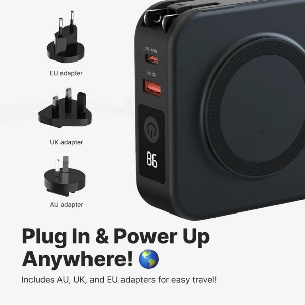 Lisslune | 5-in-1 Wall Charger with Wireless Charging Pad and Power Bank - All-in-One Charging Solution