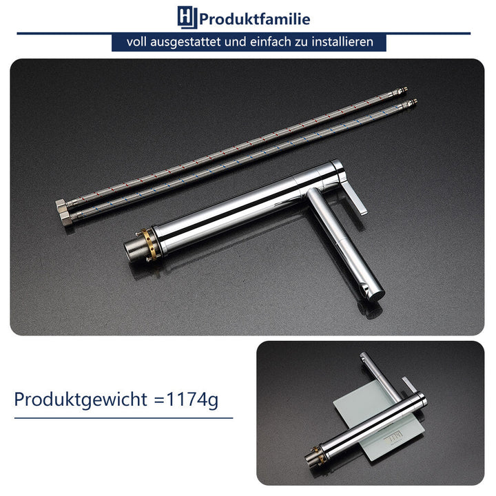 Lisslune | Double 360° swivel High sink mixer Chrome faucet Bathroom for sink in bathroom fittings