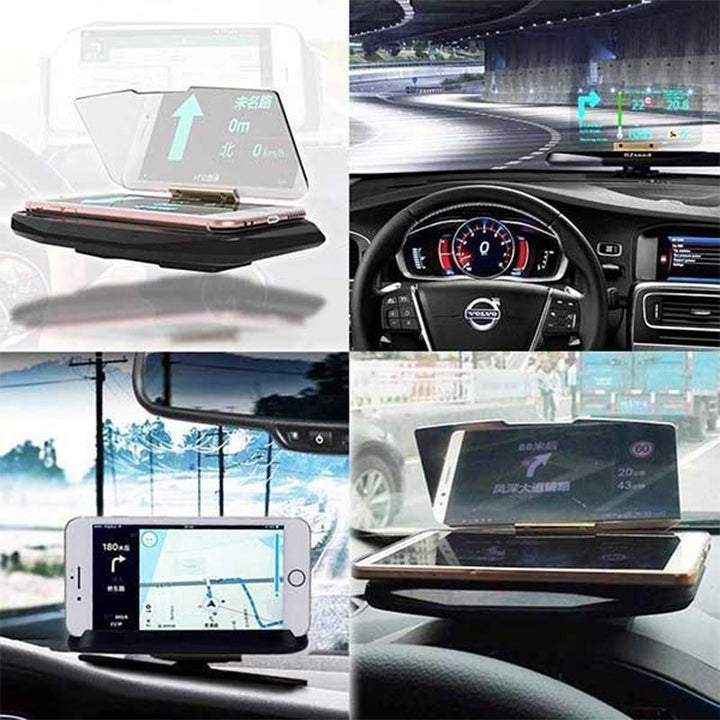 Lisslune | Car phone holder with navigation projector & wireless charging