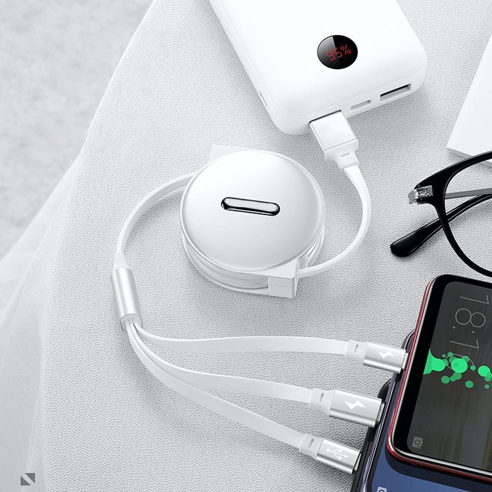 Lisslune | Bequee 3-1 Retractable Charging Cable for IOS, Micro and Type-c