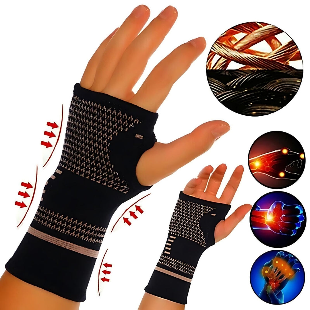 Lisslune | FlexSupport Wrist Brace with Heat Pad for Back Pain – Breathable Support for Injuries, Chronic Pain & Post-Surgery Recovery