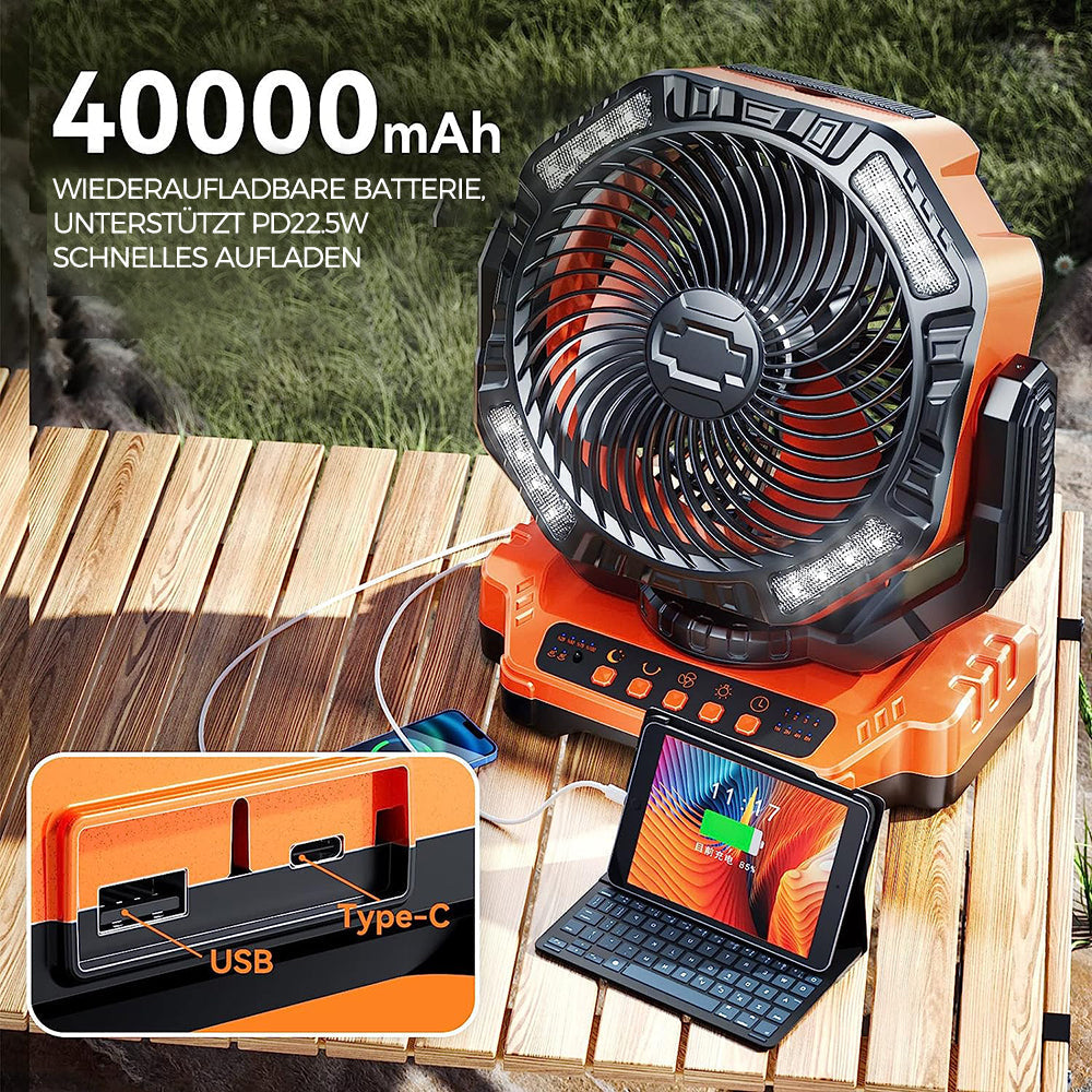 Lisslune | Portable fan for outdoor use with LED light