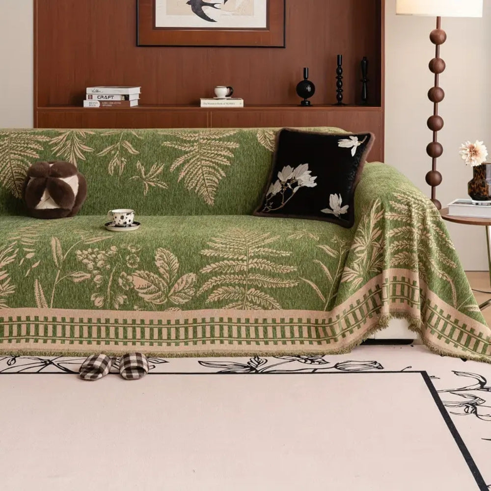 Lisslune | Foliage Floral Chenille Sofa Cover