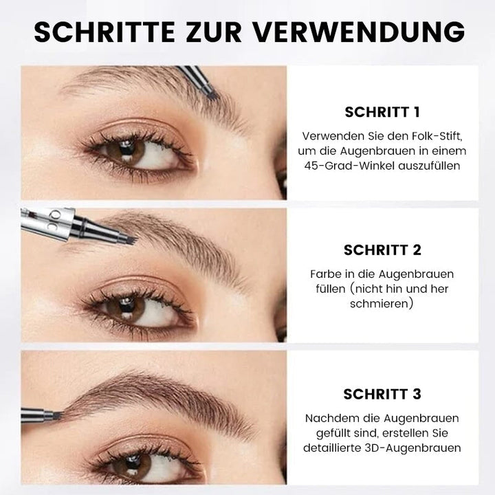 Lisslune | Waterproof 3D eyebrow pencil with 4 fork tips