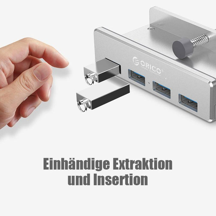Lisslune | Mountable USB 3.0 adapter hub on the desk side