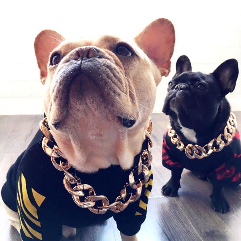 Lisslune | Thick golden chain pet safety collar