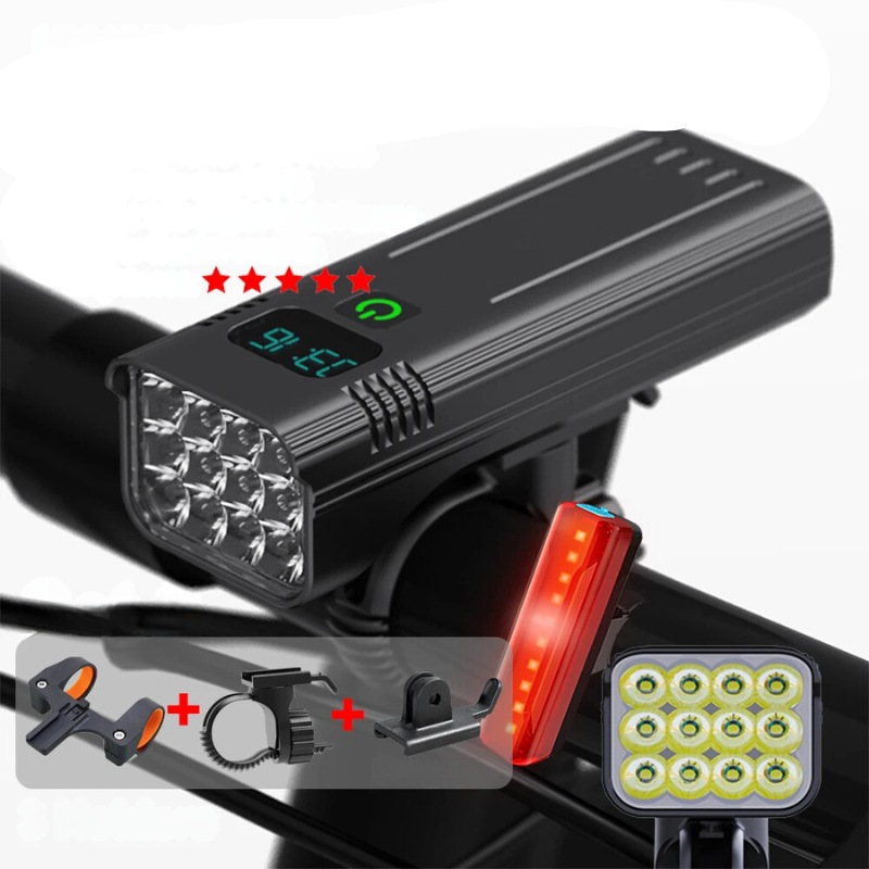 Lisslune | 5000 Lumen USB Rechargeable Bike Light with Mounts