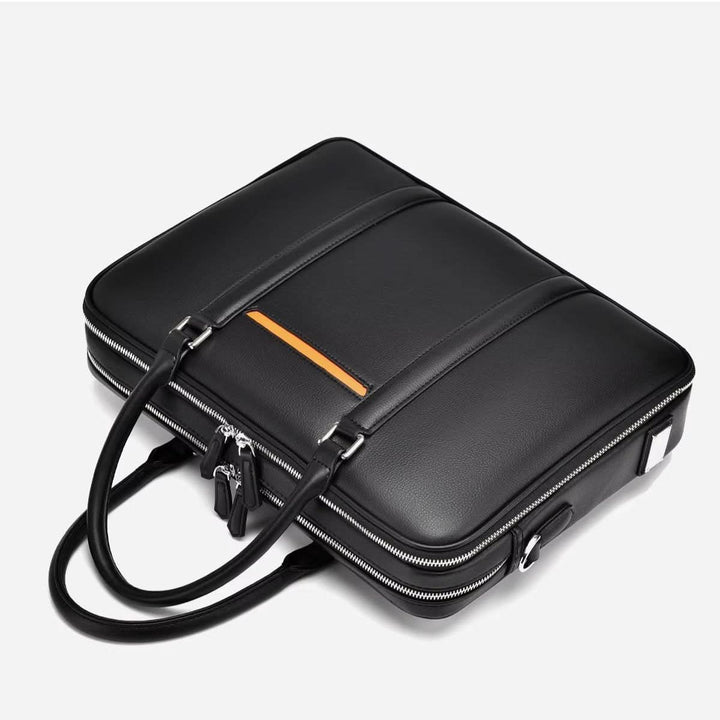 Lisslune | Manhattan Leather Business Laptop Briefcase Crossbody Handbag