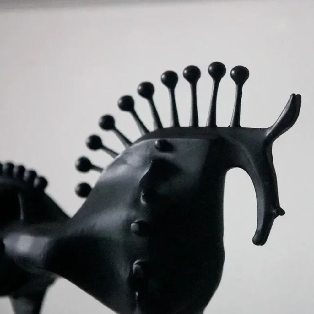Lisslune | Black Stallion Metal Sculpture