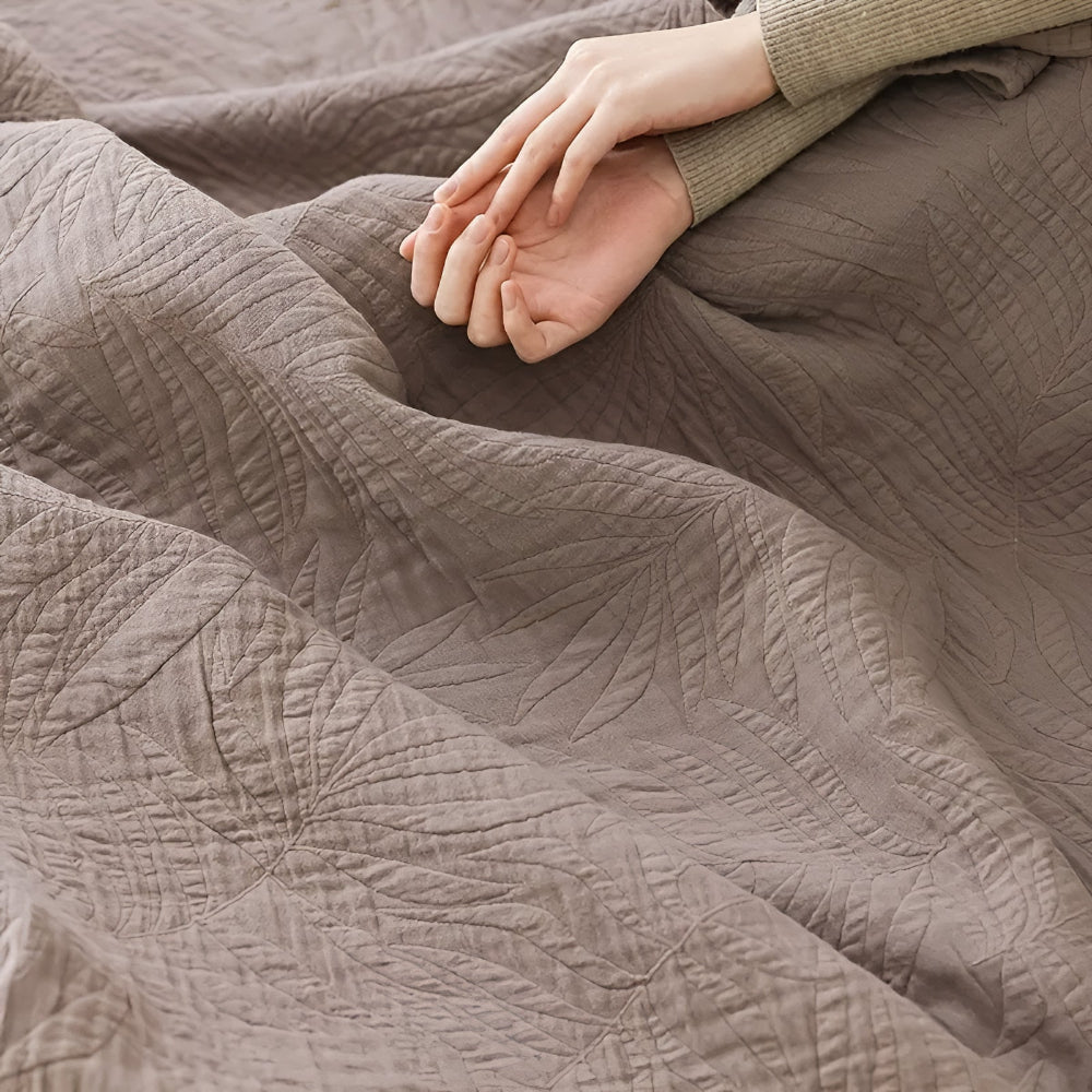 Lisslune | Soft Leaf Cotton Blanket