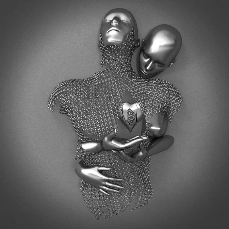 Lisslune | Love Canvas with Elegant Metal Figure in Modern Design