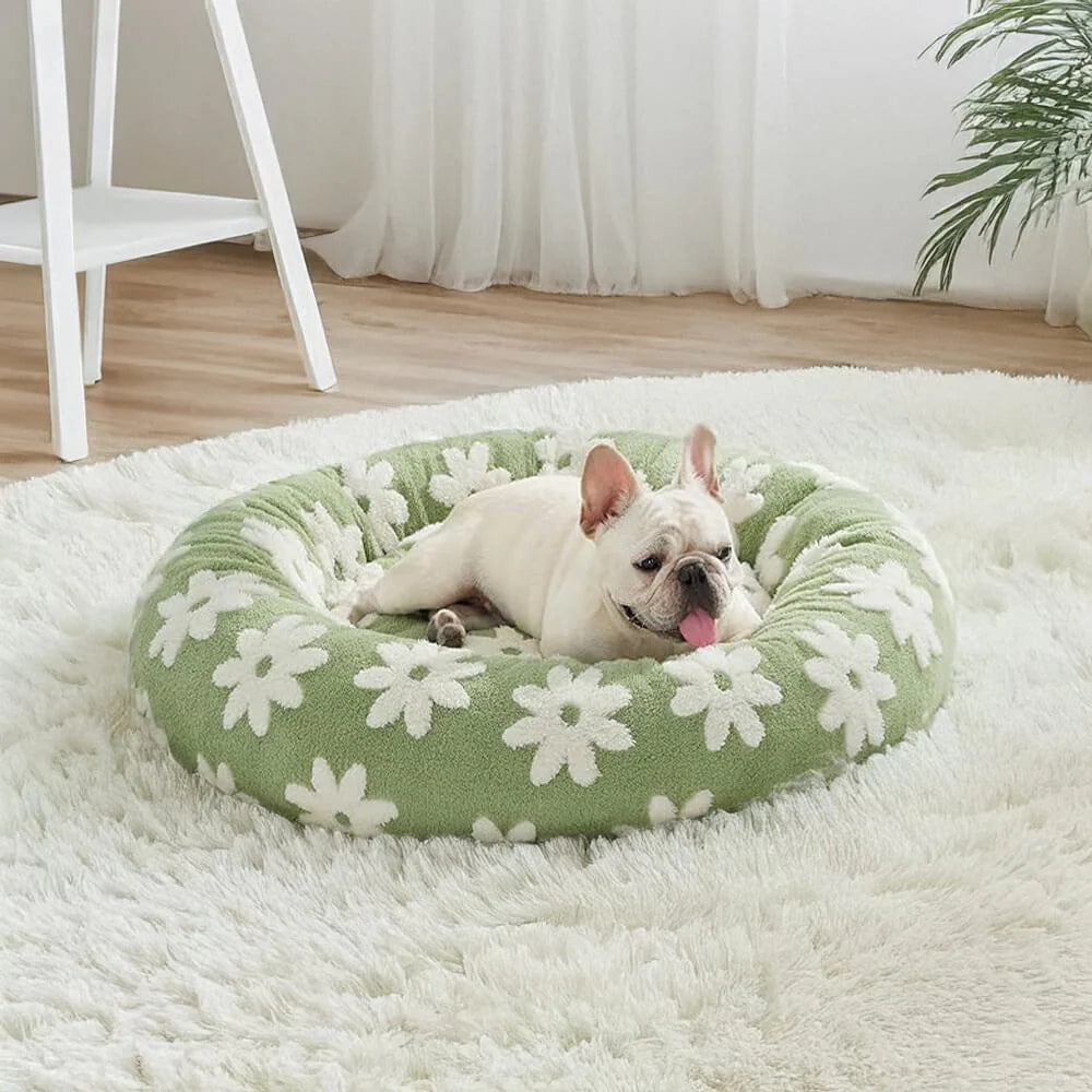 Lisslune | Snuggle Floral Checkerboard Pet Bed