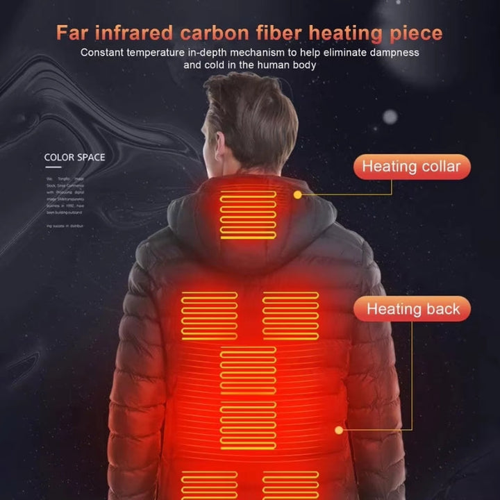 Lisslune | Heated Puffer Jacket – Rechargeable Heated Jackets with Battery Pack, Best Heated Winter Coat for Men & Women UK